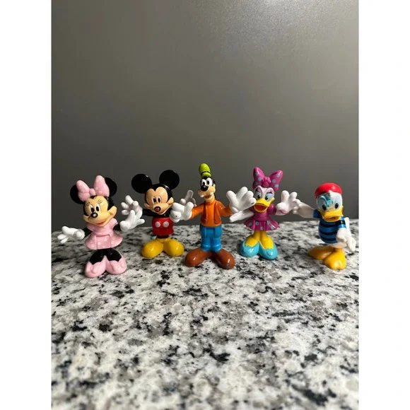 Disney Mini Figures Mickey Mouse Minnie Goofy Donald Daisy Set - Picture 1 of 5